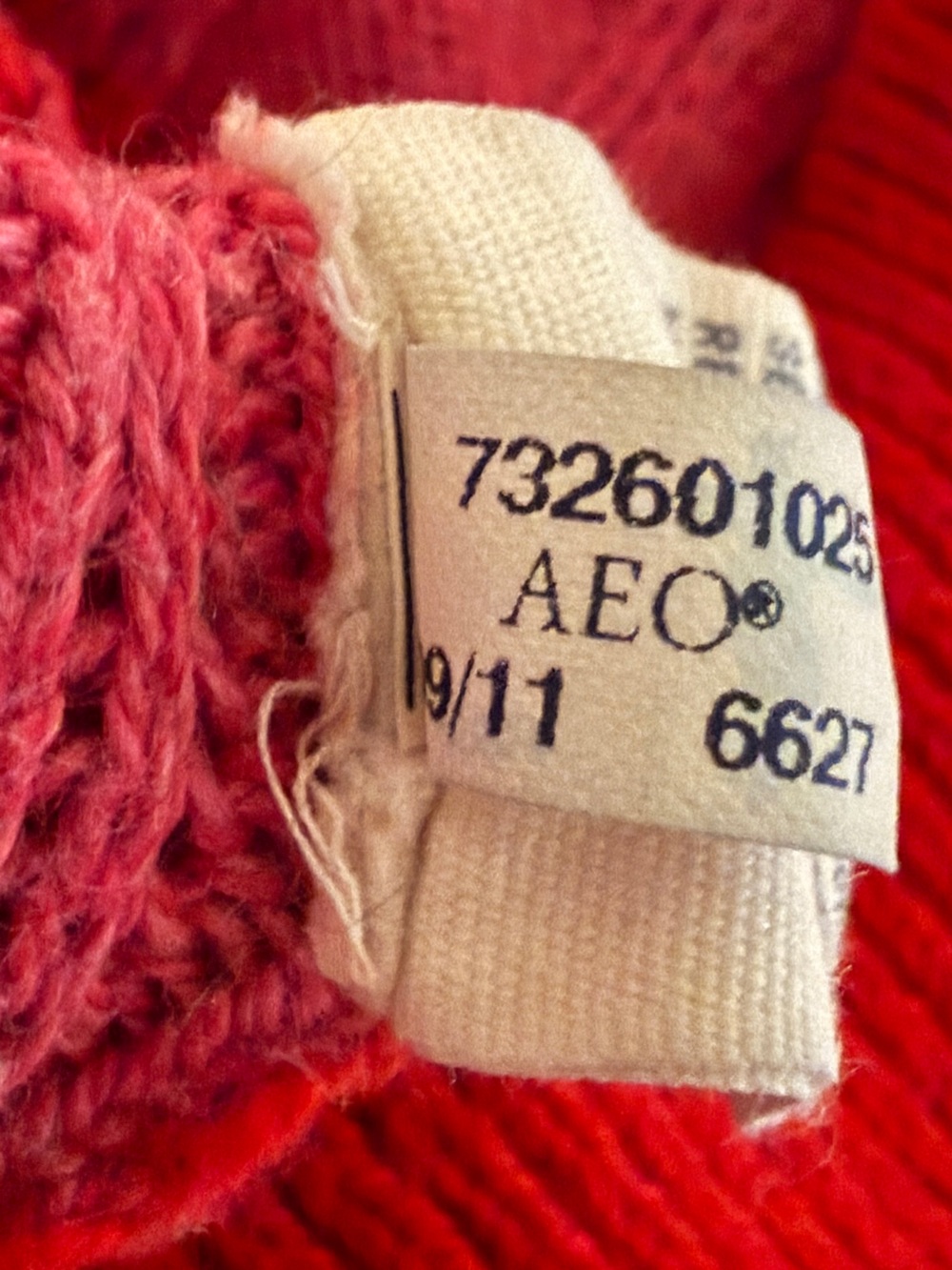 American Eagle Outfitters Red and Pink Striped V-Neck Sweater - Picture 6 of 6